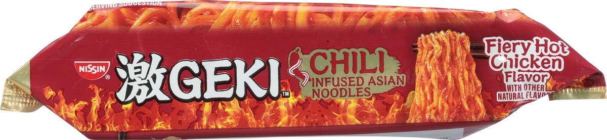 slide 3 of 13, Nissin Geki Chili Infused Asian Fiery Hot Chicken Flavor Noodles 3.17 oz, 3.17 oz