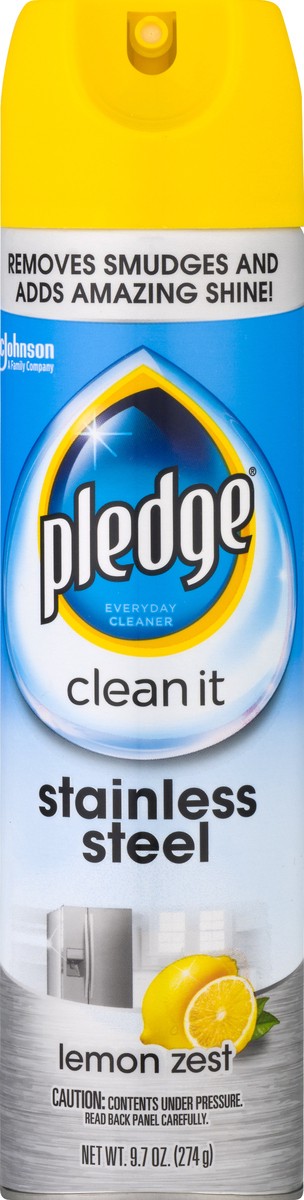 slide 8 of 9, Pledge Expert Care™, Stainless Steel Cleaner, Aerosol, Lemon Scent, 9.7 oz., 9.7 oz