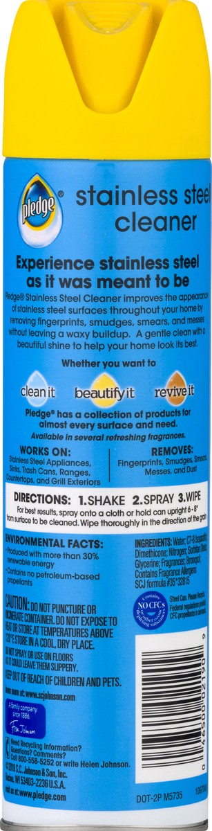 slide 3 of 9, Pledge Expert Care™, Stainless Steel Cleaner, Aerosol, Lemon Scent, 9.7 oz., 9.7 oz