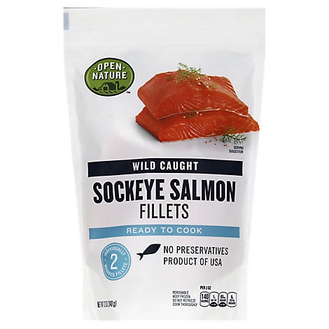 slide 1 of 1, Open Nature Salmon Sockeye Fillet Wild Caught, 12 oz