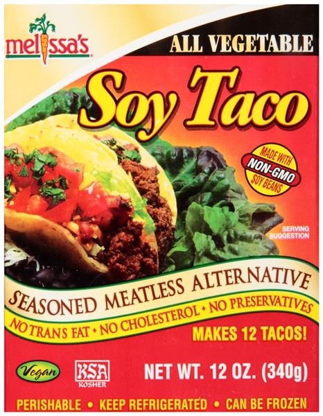 slide 1 of 1, Melissa's Soy Taco Seasoned Meatless Alternative, 12 oz