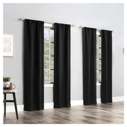 Sun Zero Clarkson Room Darkening Panels Black 104x84"