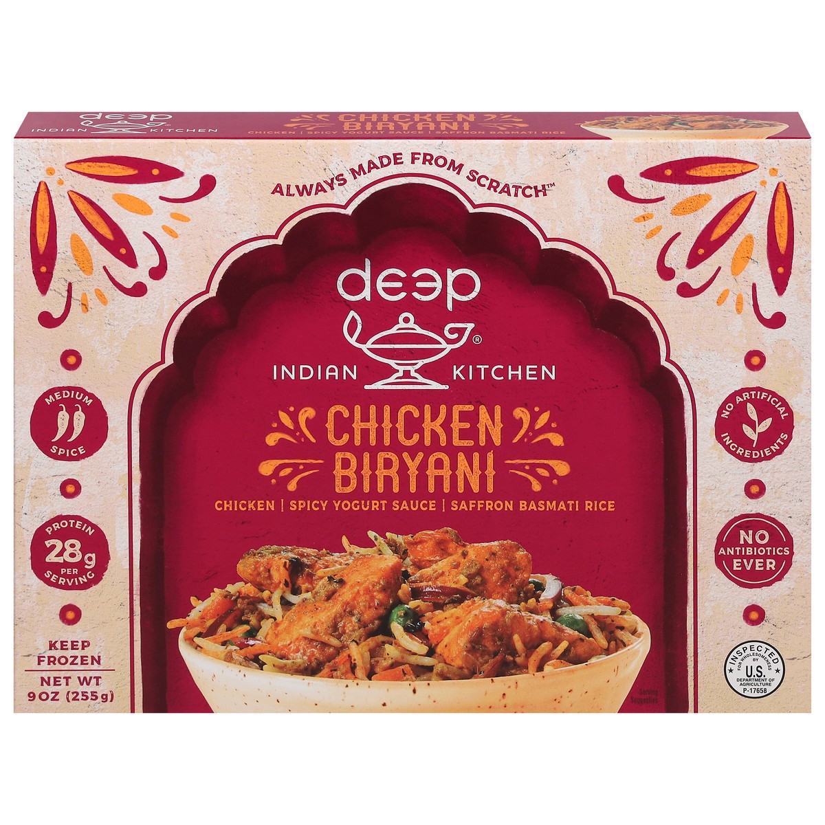slide 1 of 13, Deep Indian Kitchen Chicken Biryani, 9 oz