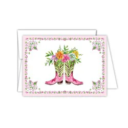 RosanneBeck Petite Notecard & Envelope Set - Floral Boots