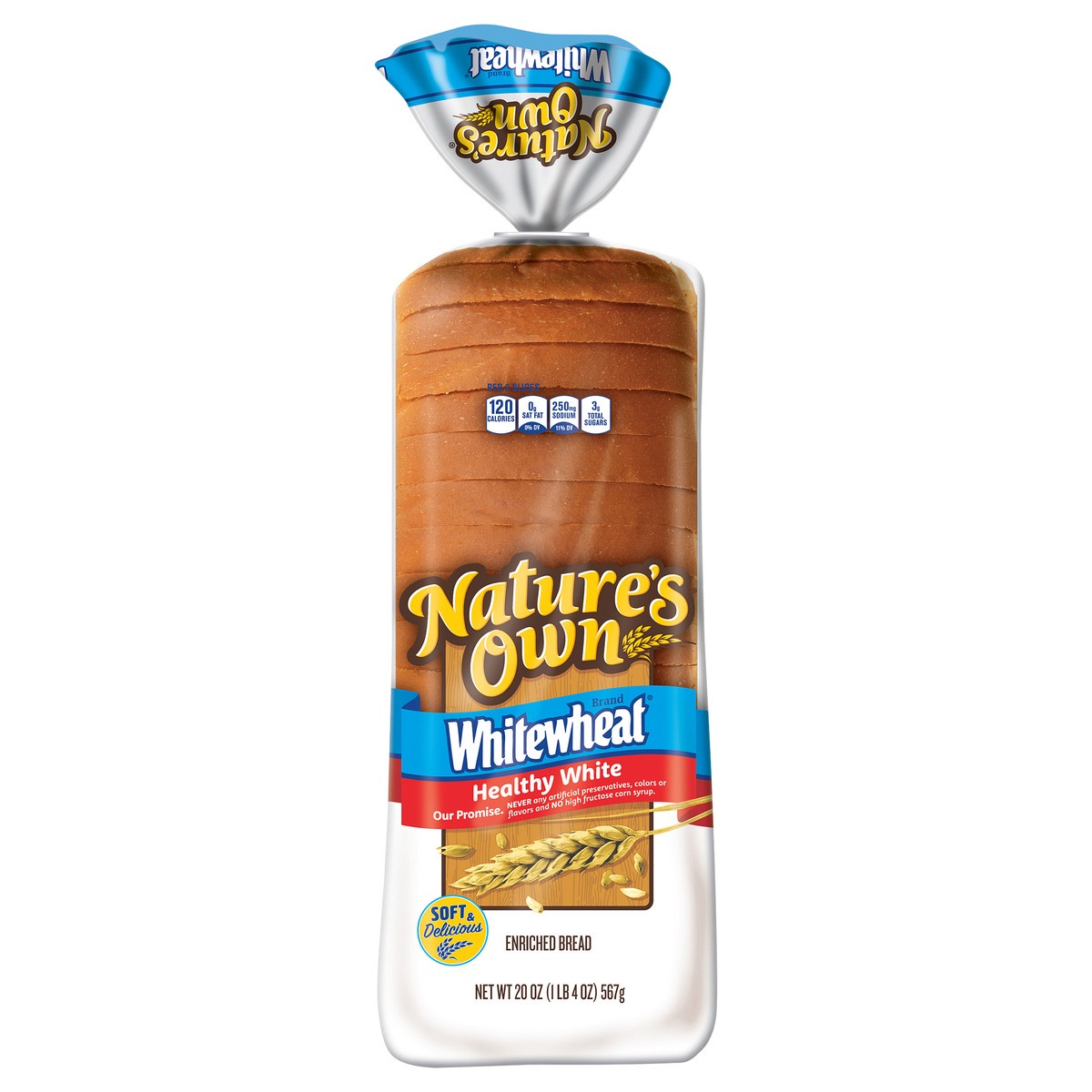 slide 1 of 1, Nature's Own® Whitewheat® Healthy White Bread 20 oz. Loaf, 20 oz