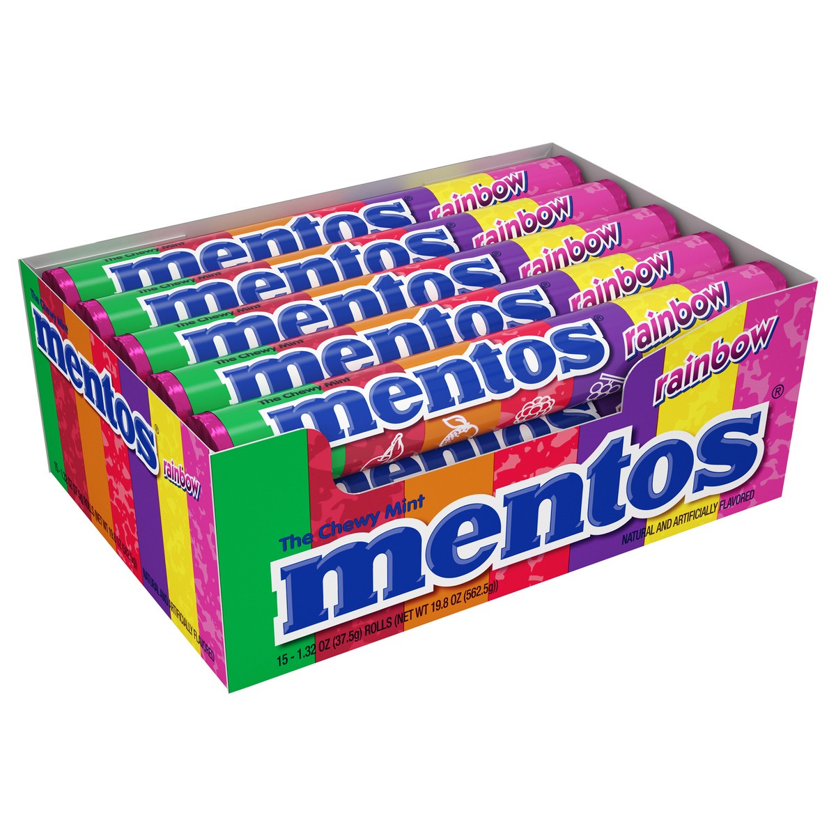 slide 2 of 7, Mentos Singles Rainbow Gum 1.32 Oz, 1.3 oz