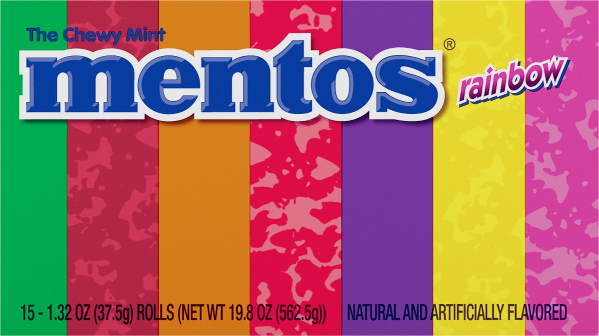 slide 5 of 7, Mentos Singles Rainbow Gum 1.32 Oz, 1.3 oz