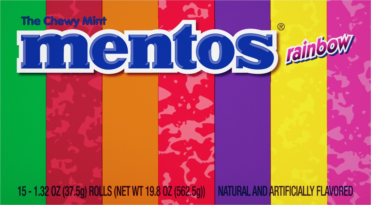 slide 6 of 7, Mentos Singles Rainbow Gum 1.32 Oz, 1.3 oz