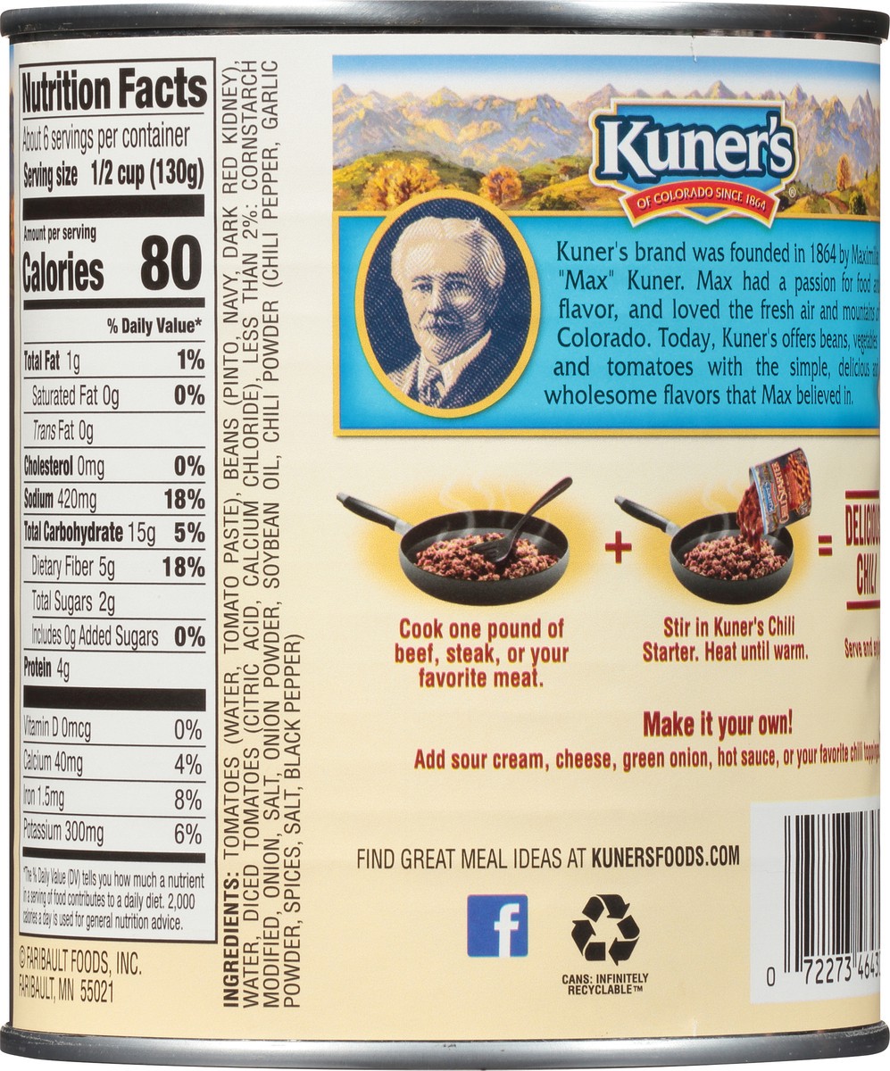 slide 2 of 9, Kuner's Triple Bean Chili Starter 29 oz, 29 oz
