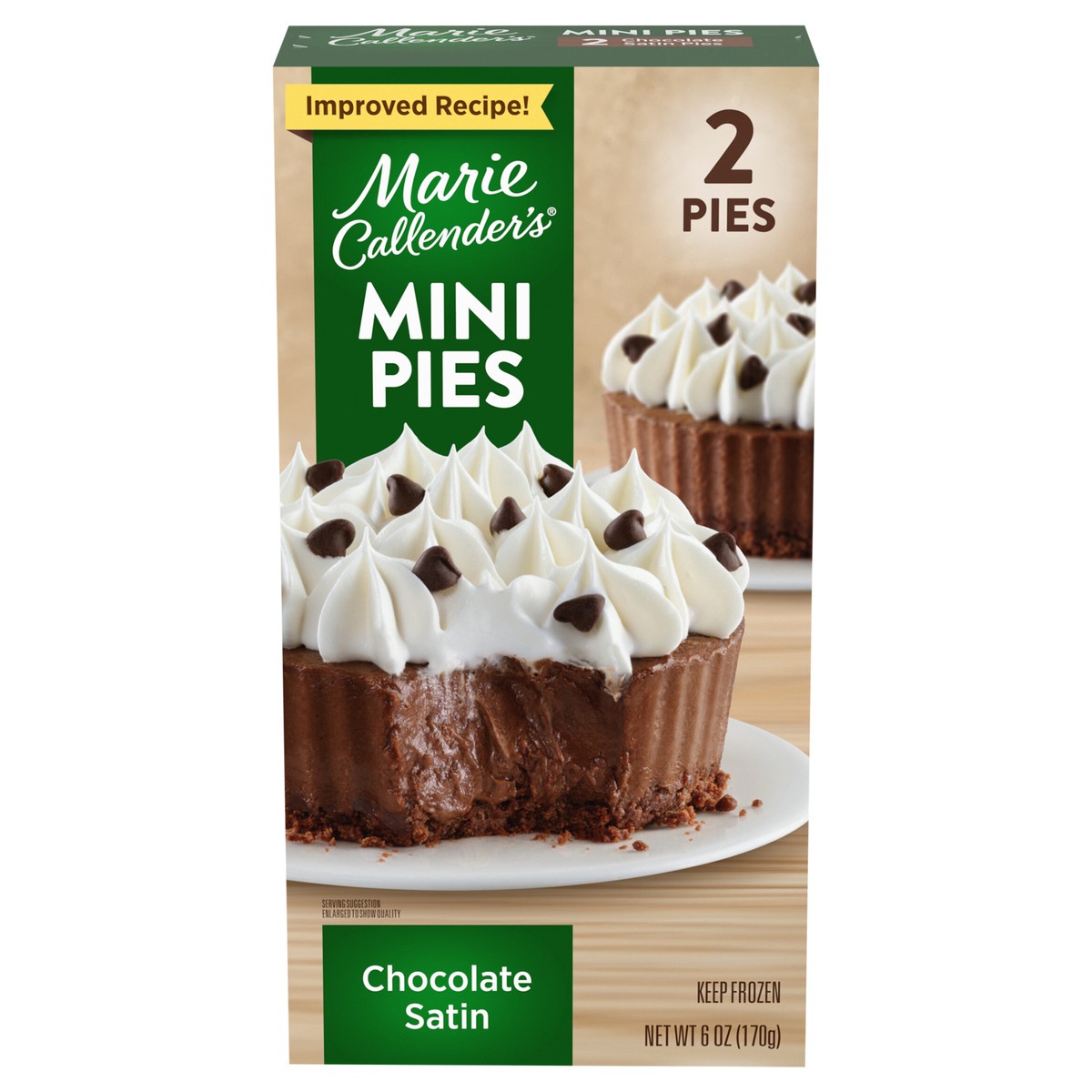 slide 1 of 5, Marie Callender's Chocolate Satin Mini Pies, 2 Pies, Frozen, 6 oz., 2 ct