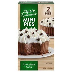 Marie Callender's Chocolate Satin Mini Pies, Thaw & Enjoy Frozen Dessert, 6 oz., 2 Pies