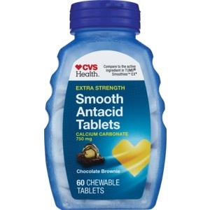 slide 1 of 1, CVS Health Extra Strength Smooth Antacid Tablets Chocolate Brownie, 60 ct