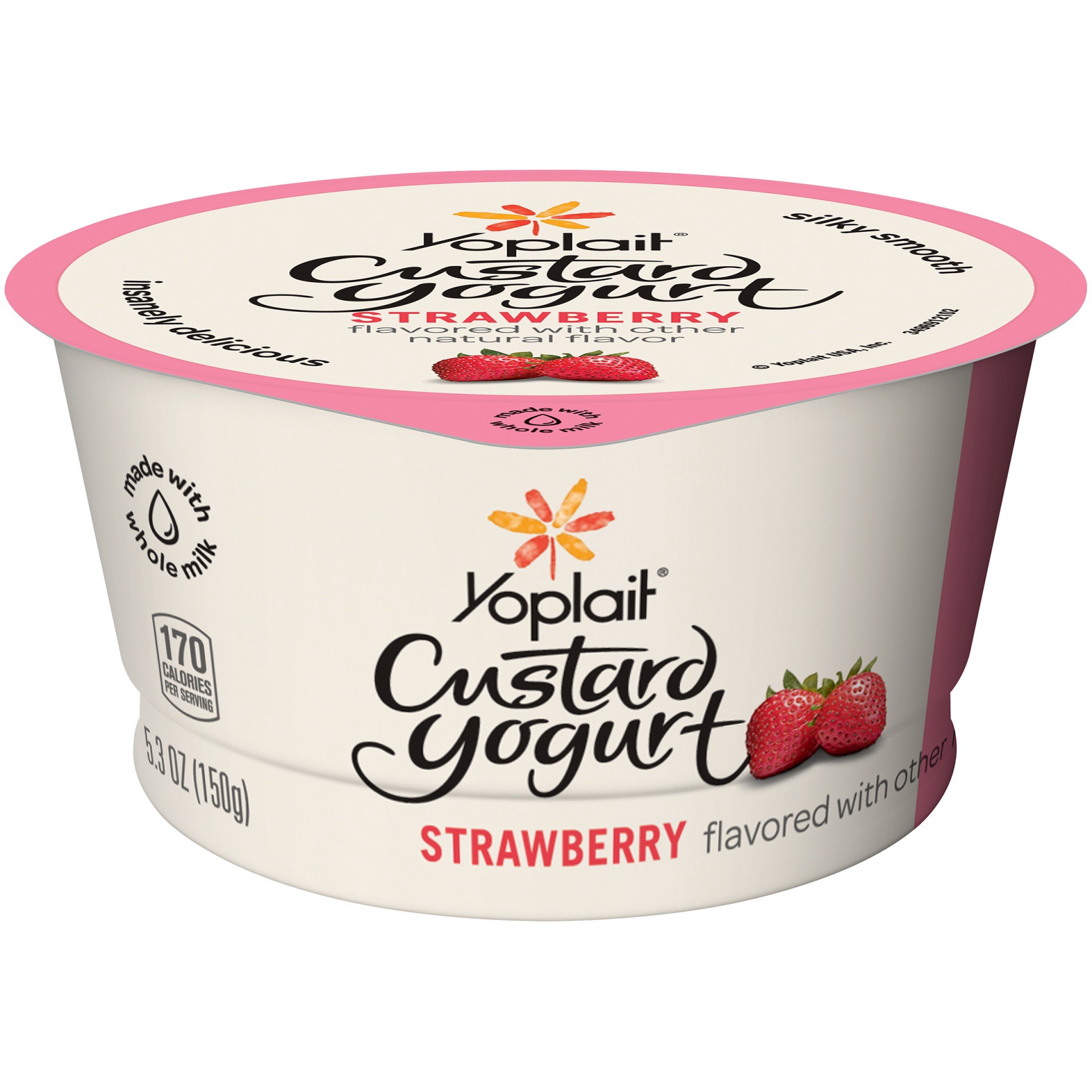 slide 1 of 2, Yoplait Strawberry Flavored Custard Yogurt, 5.3 oz