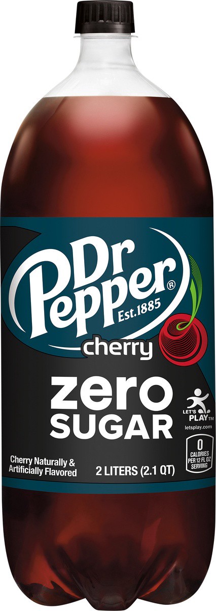 slide 4 of 6, Dr Pepper Cherry Zero Sugar Soda- 2 liter, 2 liter