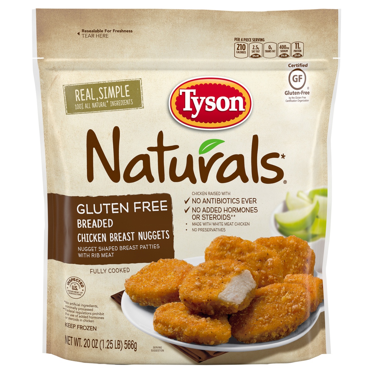 slide 1 of 5, Tyson Gluten Free Chicken Nuggets - Frozen - 20oz, 20 oz