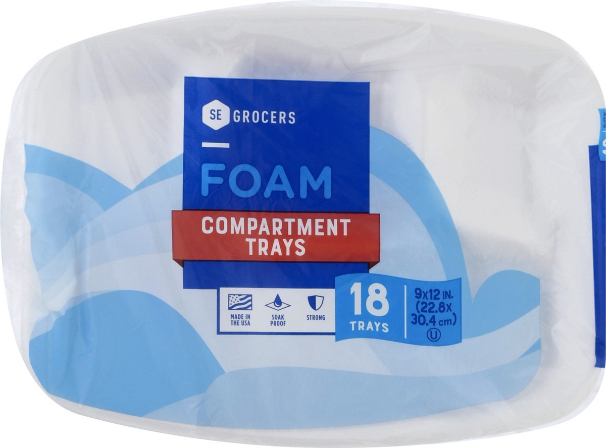 slide 4 of 11, SE Grocers Foam Compartment Tray, 18 ct