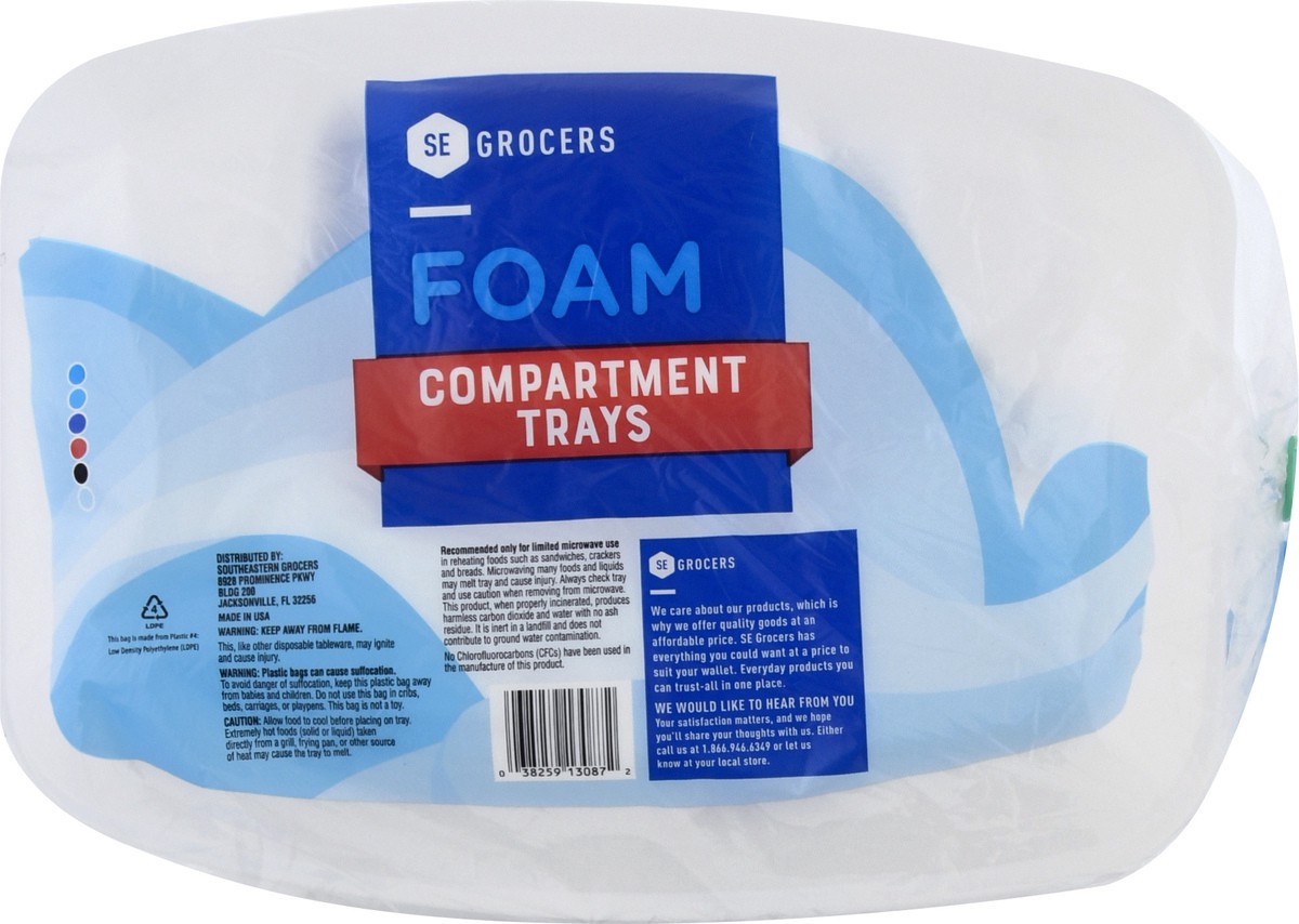 slide 5 of 11, SE Grocers Foam Compartment Tray, 18 ct