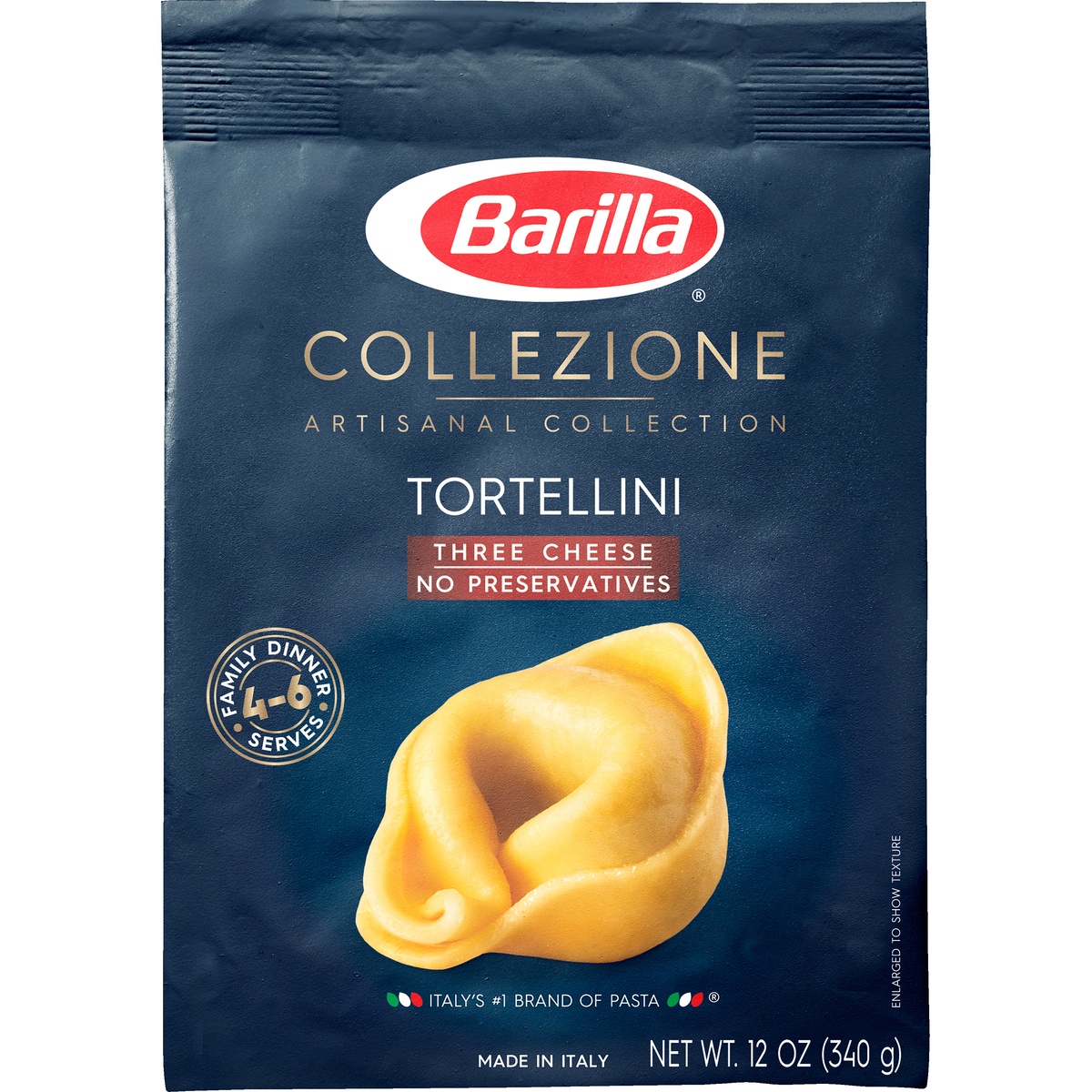 slide 1 of 8, Barilla Collezione Three Cheese Tortellini Pasta, 12 oz