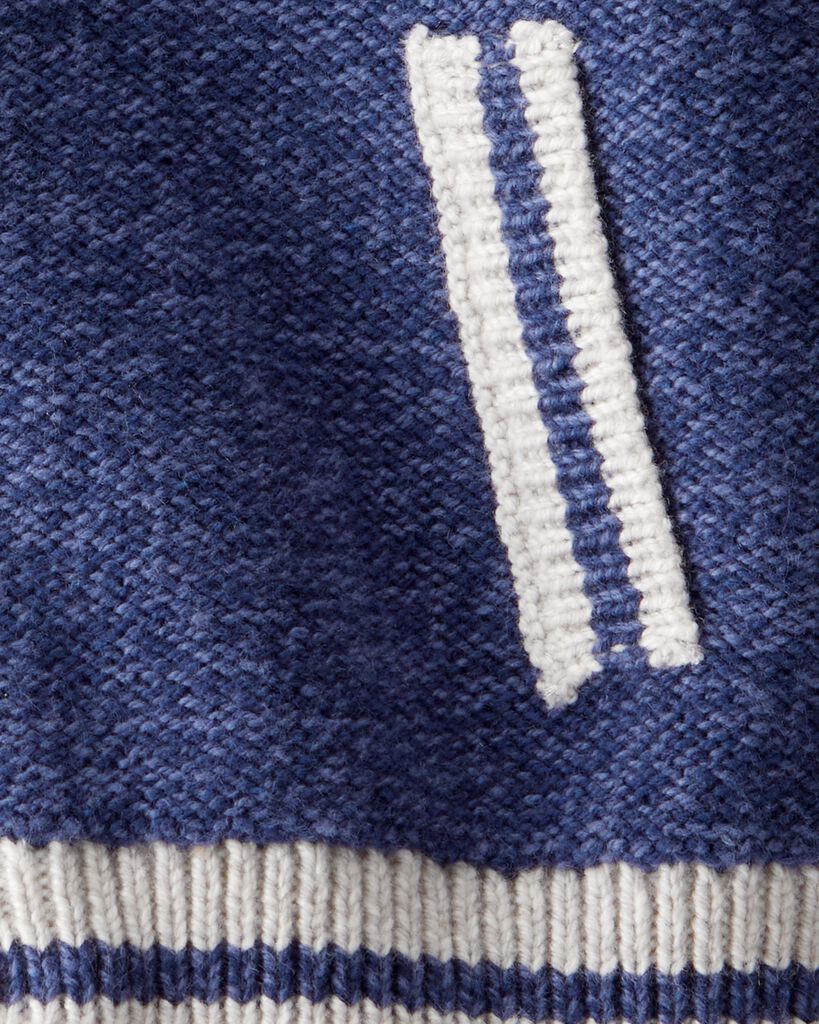 slide 2 of 2, Oshkosh Baby Jersey Knit Varsity Button-Down Sweater - Navy Navy 12M, 1 ct