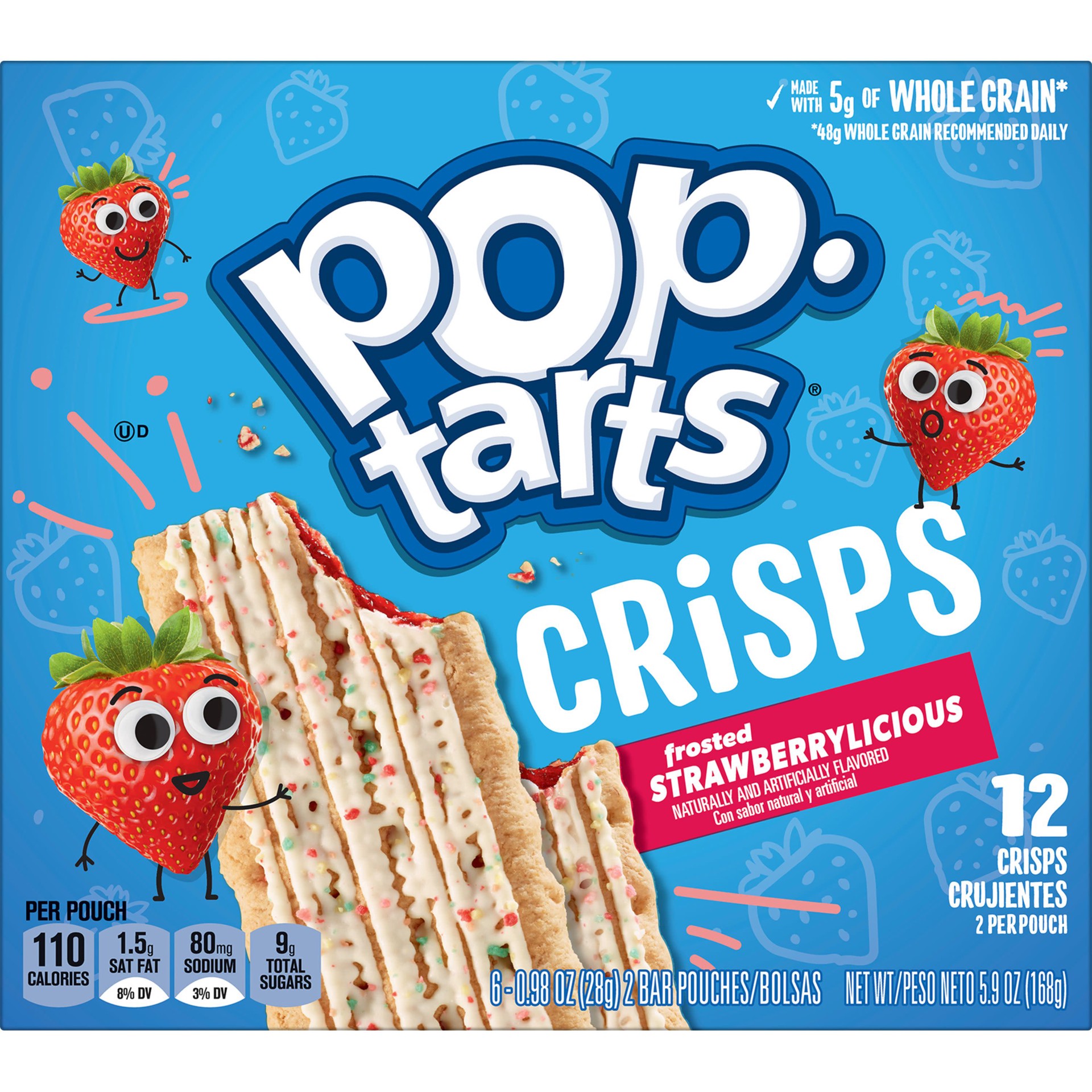 slide 4 of 5, Pop-Tarts Baked Crisps, Frosted Strawberrylicious, 5.9 oz, 6 Count, 5.9 oz