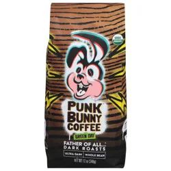 Punk Bunny Coffee Ultra Dark Whole Bean Dark Roast Coffee 12 oz