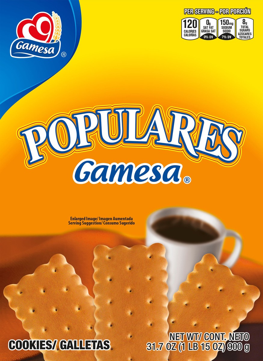 slide 8 of 11, Gamesa Populares Cookies 31.7 Ounce Paper Box, 31.7 oz
