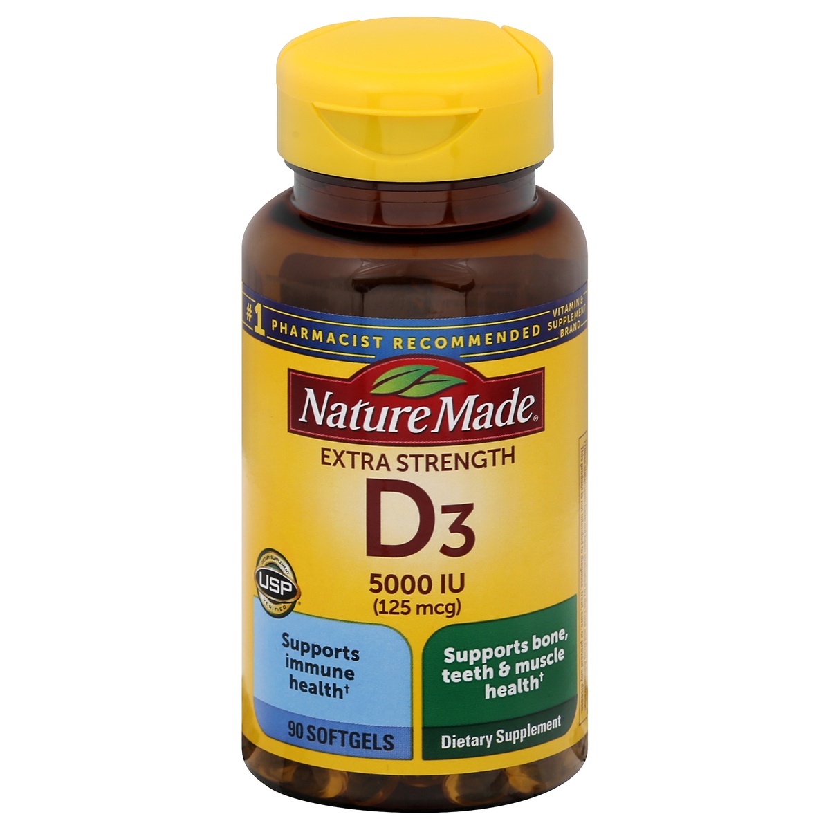 slide 1 of 1, Nature Made Extra Strength Softgels Vitamin D3 90 ea, 