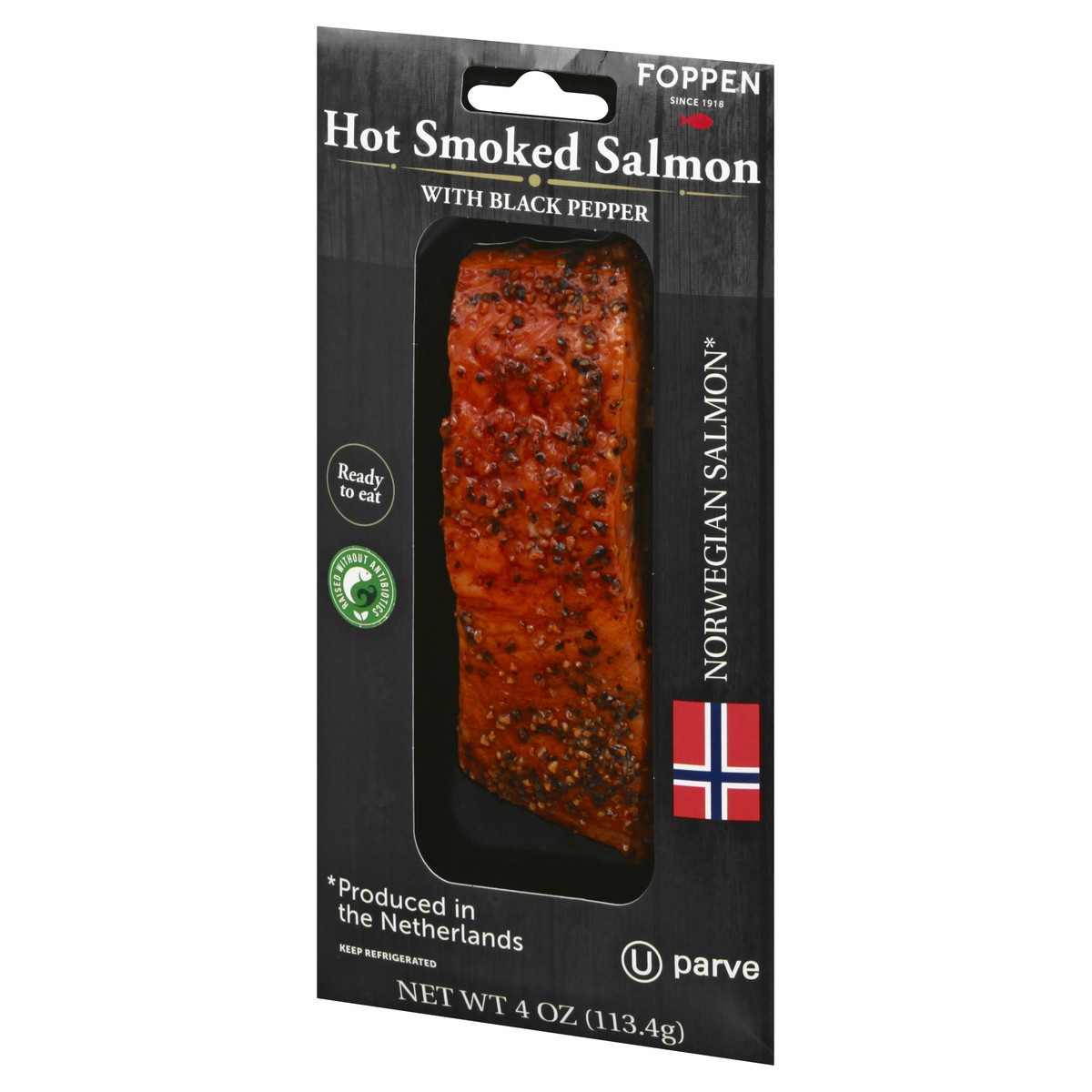 slide 13 of 13, Foppen Hot Smoked Salmon with Black Pepper 4 oz, 4 oz