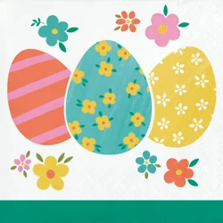 Creative Converting Plaid Bunny And Eggs Beverage Napkin, 16 Ct.