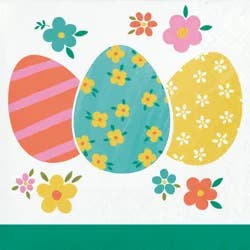 Creative Converting Plaid Bunny And Eggs Beverage Napkin, 16 Ct.