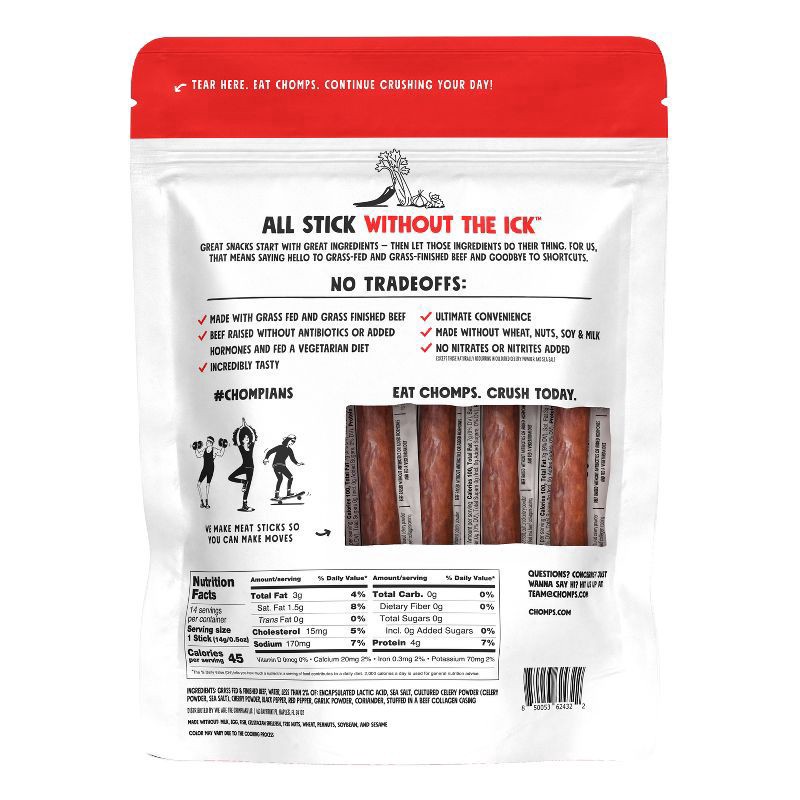 slide 4 of 6, Chomps Mild Original Beef Mini Chomplings 14 - 0.5 oz Sticks, 14 ct