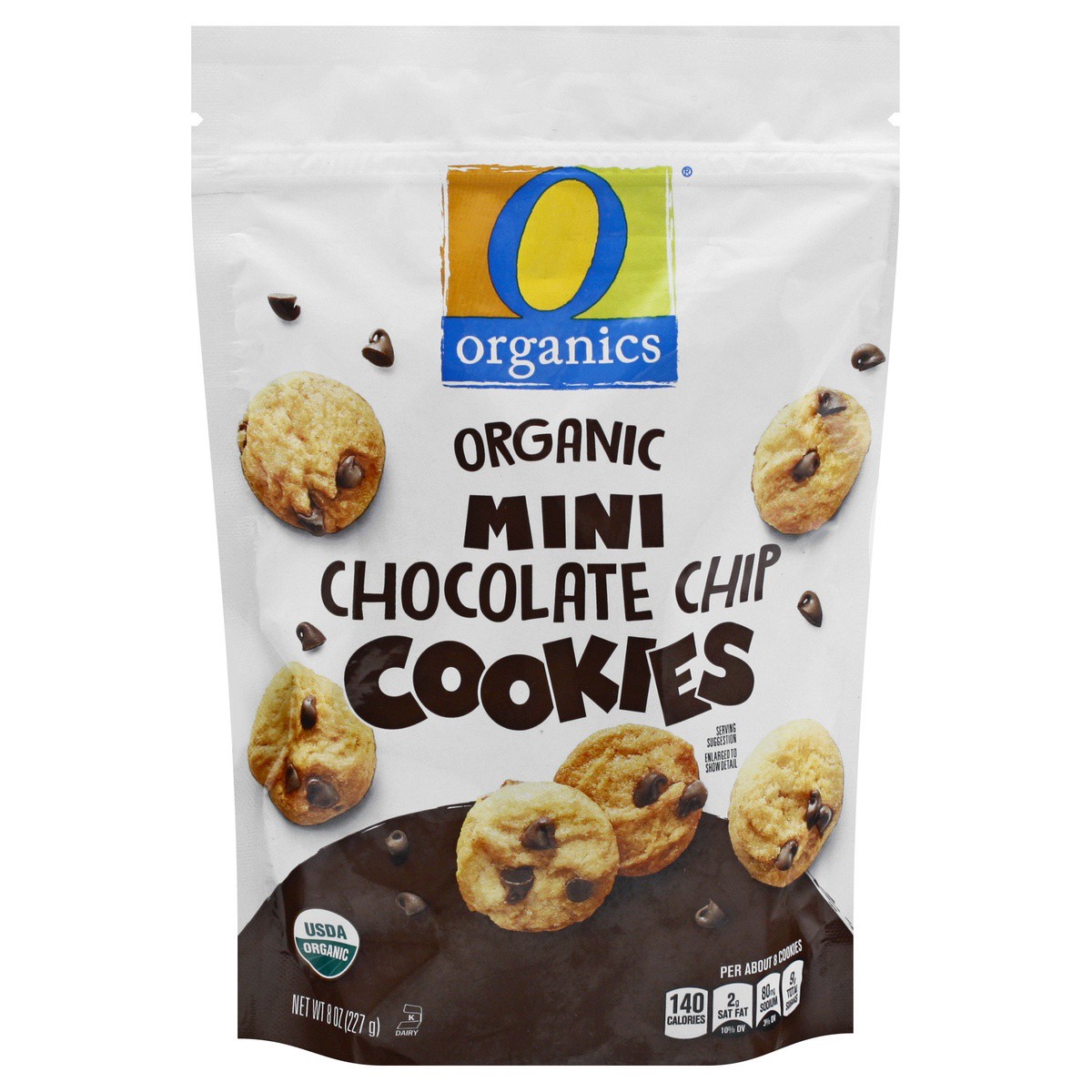 slide 1 of 9, O Organics Cookies Chocolate Chip Mini, 8 oz