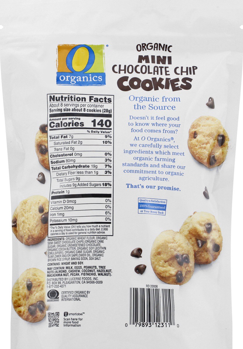 slide 4 of 9, O Organics Cookies Chocolate Chip Mini, 8 oz