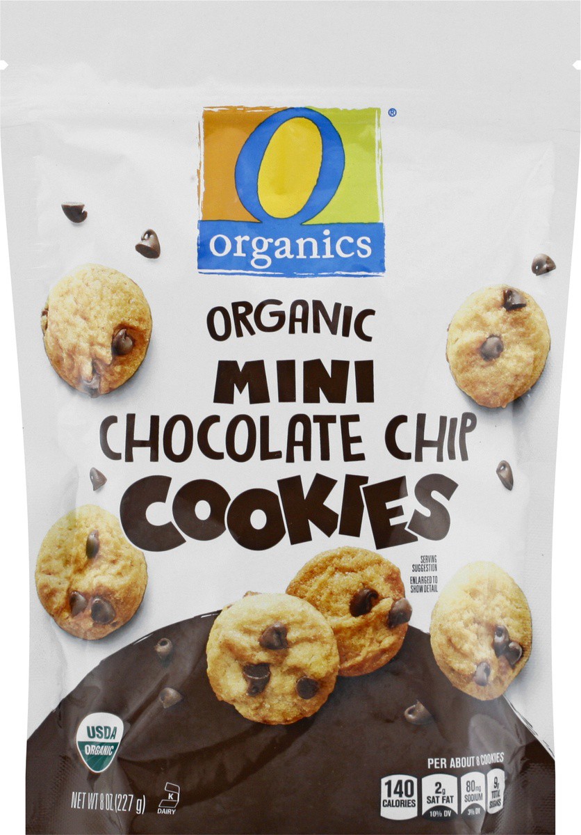 slide 6 of 9, O Organics Cookies Chocolate Chip Mini, 8 oz