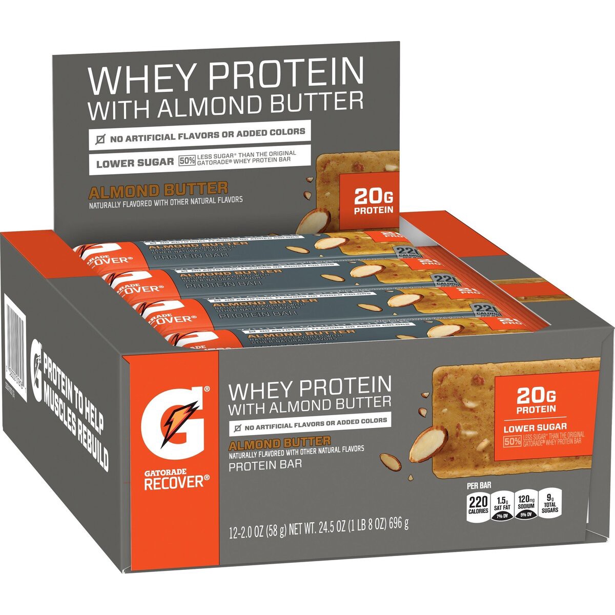 slide 4 of 7, Gatorade Whey Protein Bar, 24 oz