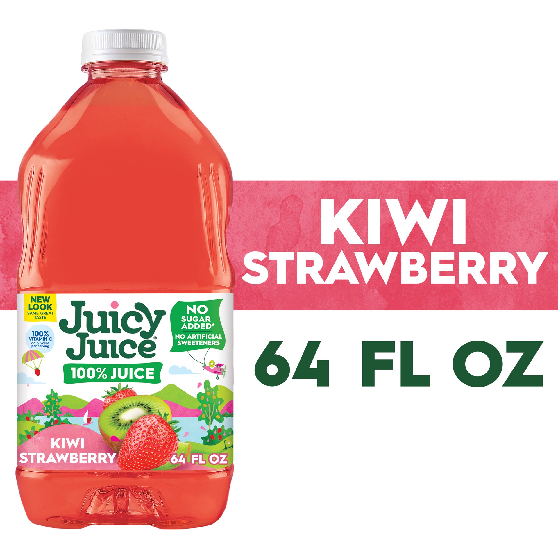 slide 1 of 13, Juicy Juice 100% Juice, Kiwi Strawberry, 64 FL OZ Bottle, 64 fl oz