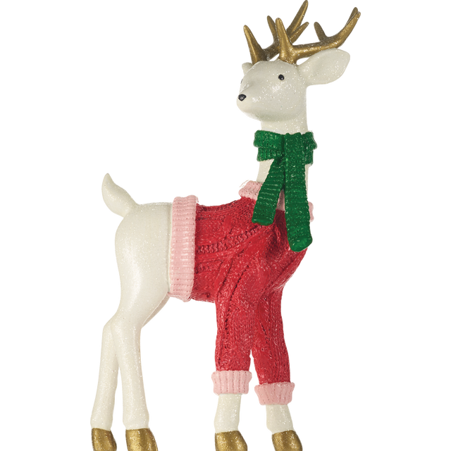 slide 1 of 1, NON BRAND Resin Standing Deer W Scarf Dã©Cor, 1 ct