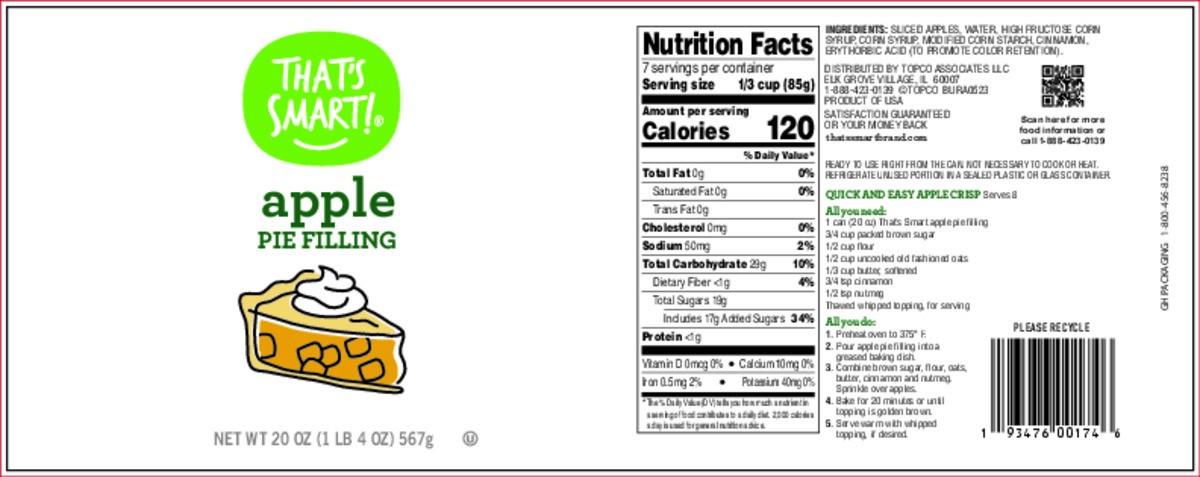 slide 10 of 15, That's Smart! Apple Pie Filling, 20 oz