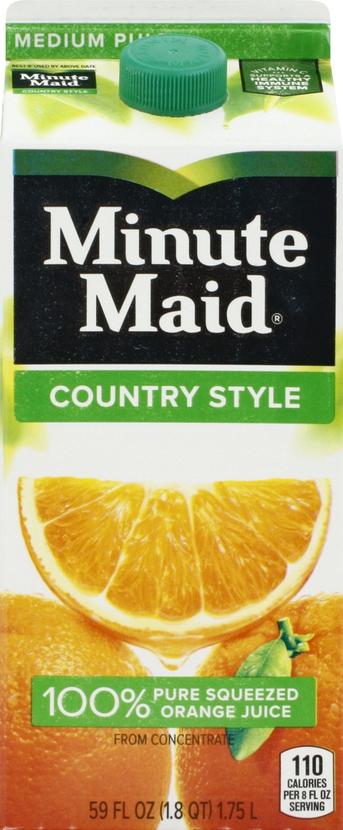 slide 9 of 10, Minute Maid Country Style 100% Orange Juice, Fruit Juice Drink, 59 fl oz, 59 fl oz