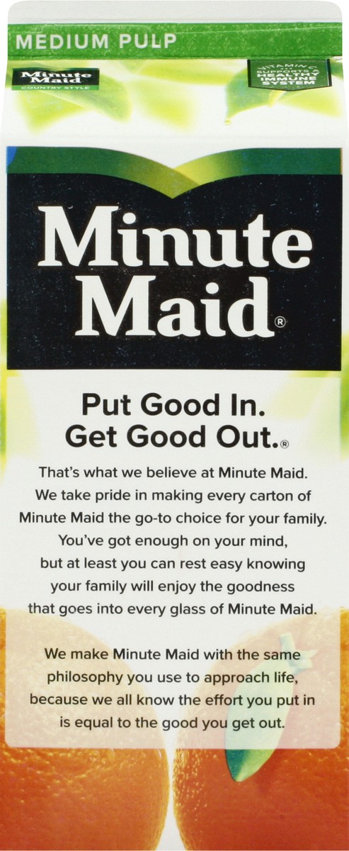 slide 10 of 10, Minute Maid Country Style 100% Orange Juice, Fruit Juice Drink, 59 fl oz, 59 fl oz