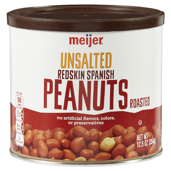 slide 1 of 1, Meijer Unsalted Redskin Spanish Peanuts, 12.5 oz