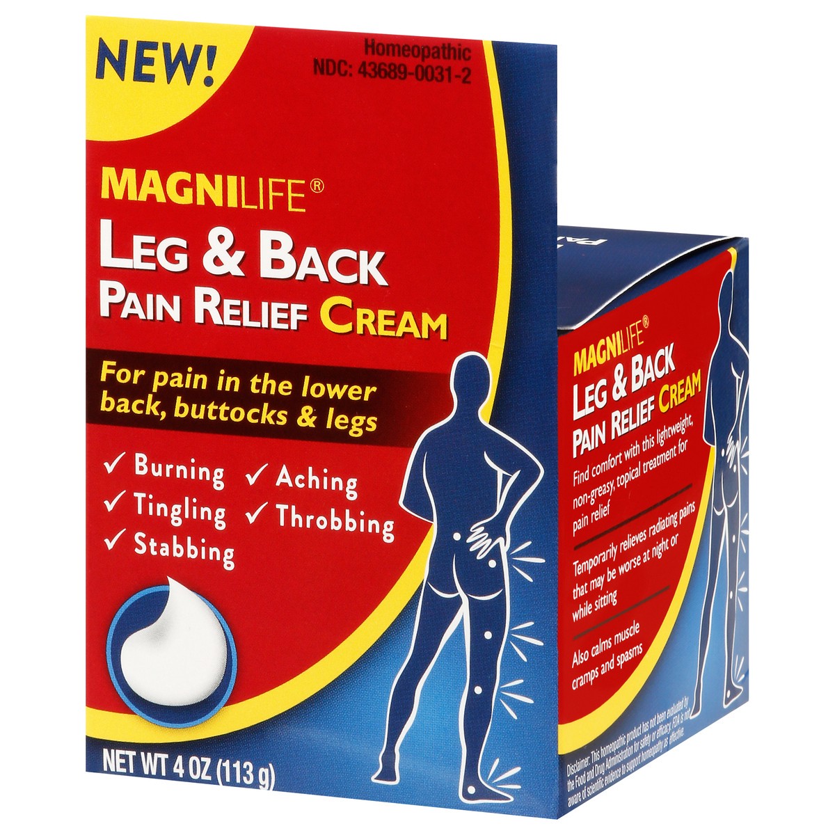 slide 11 of 12, MagniLife Leg & Back Pain Relief Cream 4 oz, 4 oz