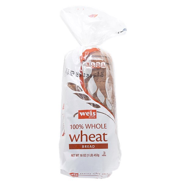 slide 1 of 1, 100% Whole Wheat Bread, 16 oz
