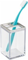 slide 1 of 2, InterDesign iDesign Clarity BPA-Free Plastic Divided Toothbrush Holder, 1 ct