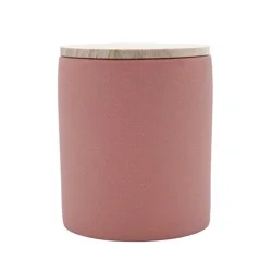 HD Designs Ceramic Terracotta Candle with Wood Lid - Fruit Confit, 10 oz