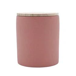 HD Designs Ceramic Terracotta Candle with Wood Lid - Fruit Confit, 10 oz