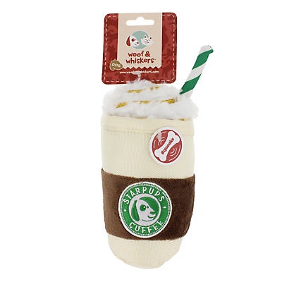 slide 1 of 1, Woof and Whiskers Coffee Starpups Frappuccino Plush Dog Toy, 1 ct