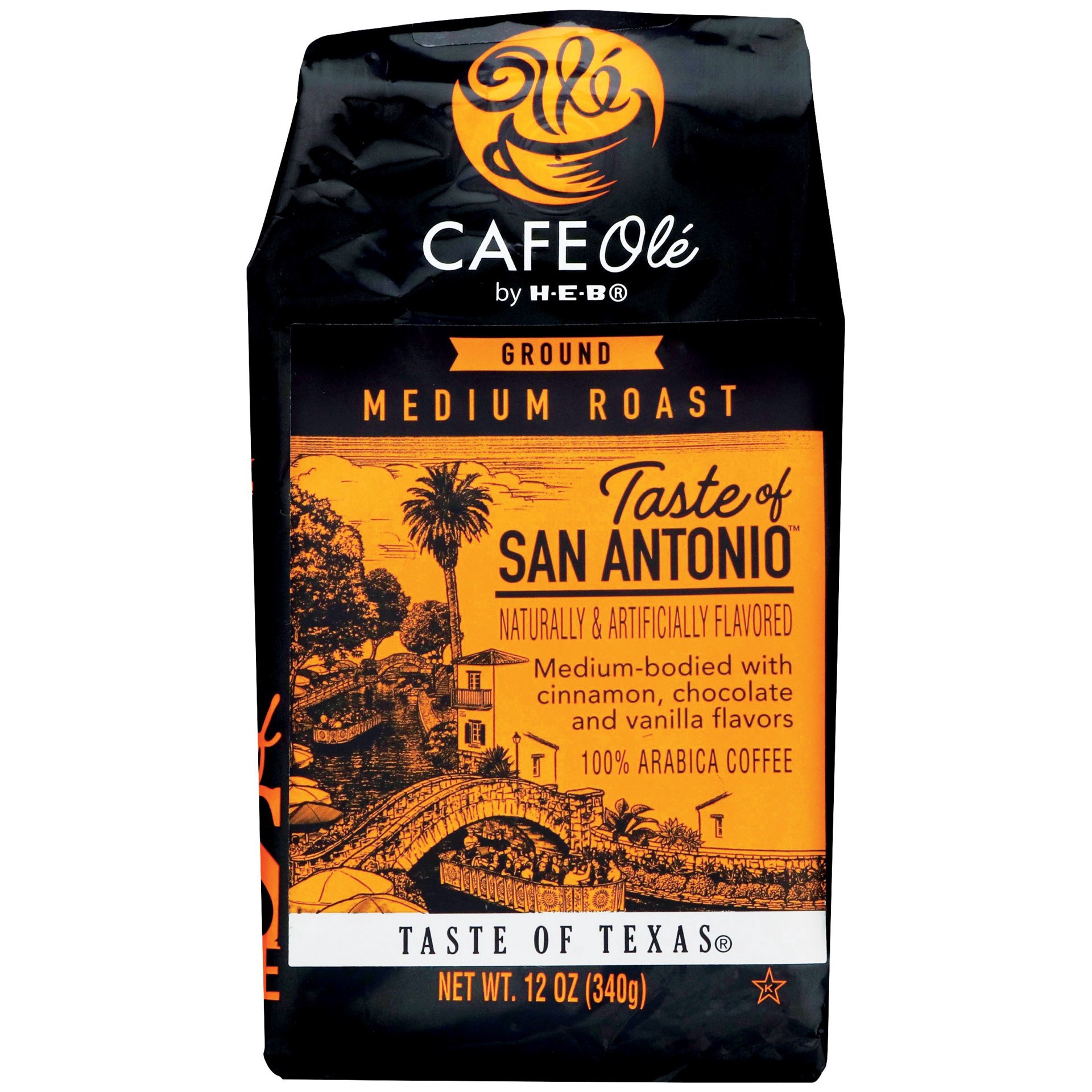 slide 1 of 1, H-E-B Cafe Ole Ground Taste of San Antonio Medium Roast Coffee - 12 oz, 12 oz