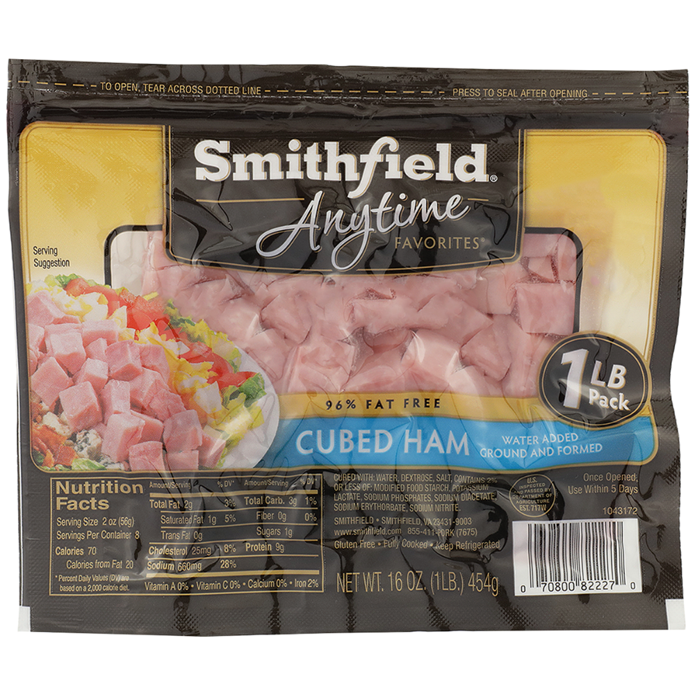 slide 1 of 1, Smithfield Anytime Favorites Cubed Ham, 16 oz, 16 oz