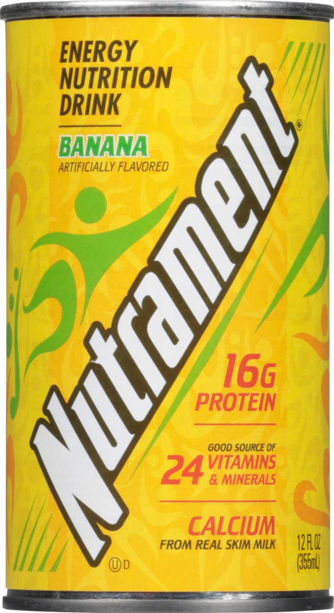 slide 1 of 14, Nutrament Banana Nutrition Drink, Energy Drink with Vitamins, Minerals and Protein- 12 fl oz, 12 fl oz